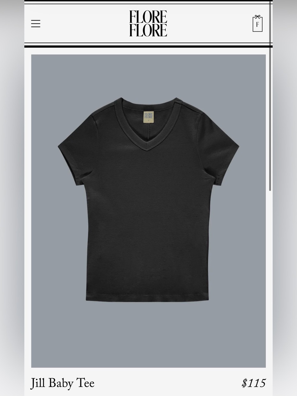Flore Flore - JILL BABY TEE XS - Black - BNWT - Picture 6 of 7